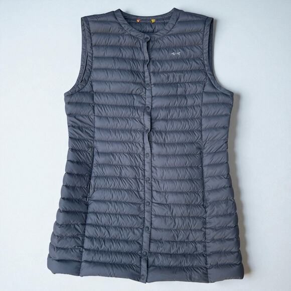 Louis Castel Golf Down Filler Puffer Vest Sz M Gray Lightweight Snap Close Tunic - Picture 1 of 14